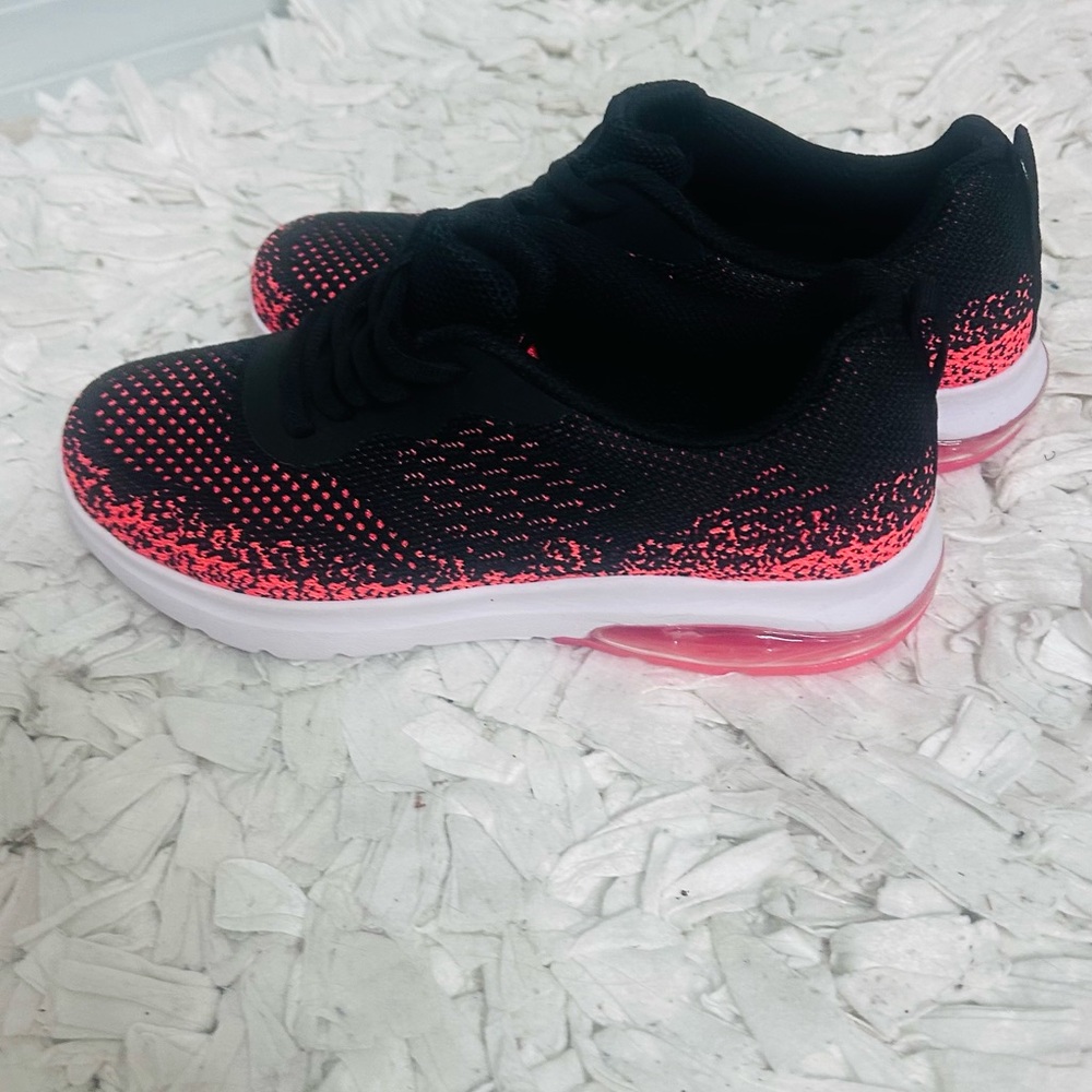 Women’s Black and Pink Mesh Sneakers - Picture 2 of 5